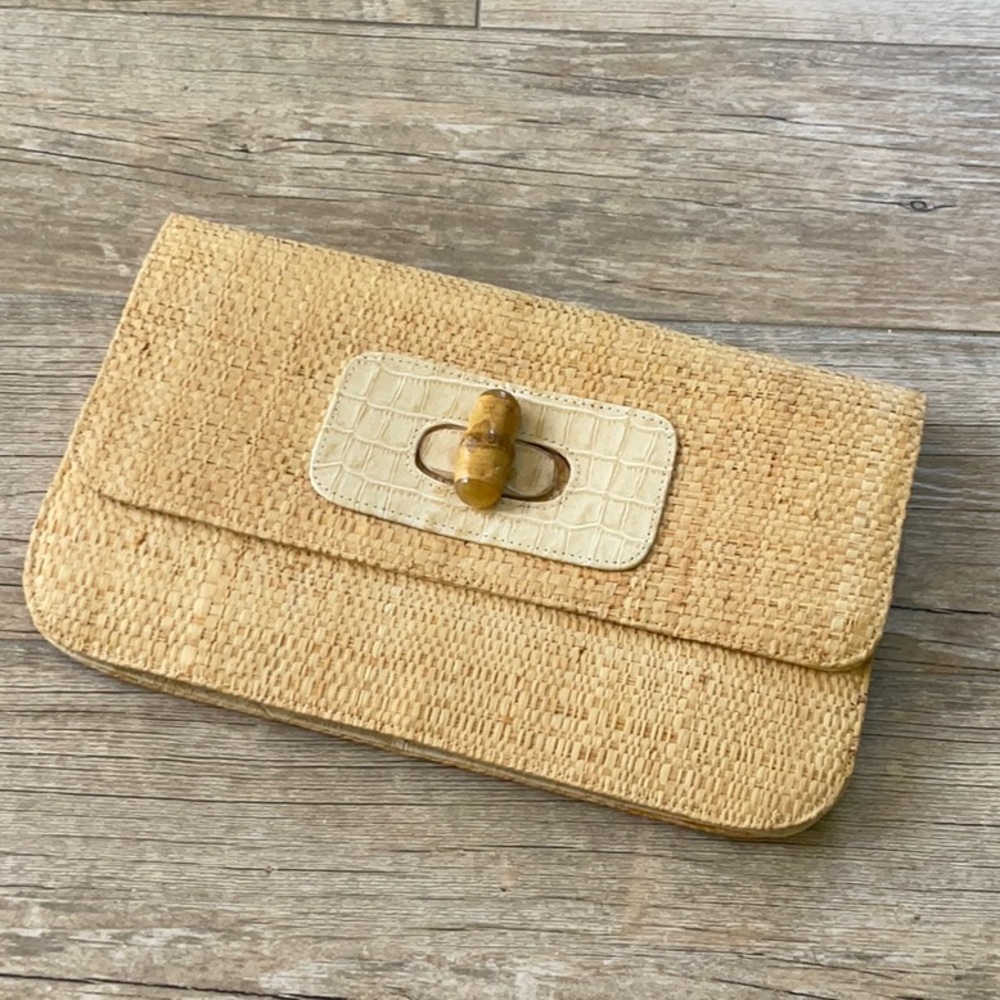 GLORINHA PARANAGUA Woven/Alligator Clutch